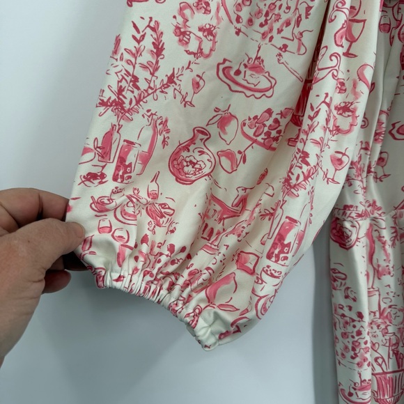 Smith & Quinn Tory Dress In Dolce Vita Size Small 3/4 Sleeves Pink White Tiered - Picture 8 of 15